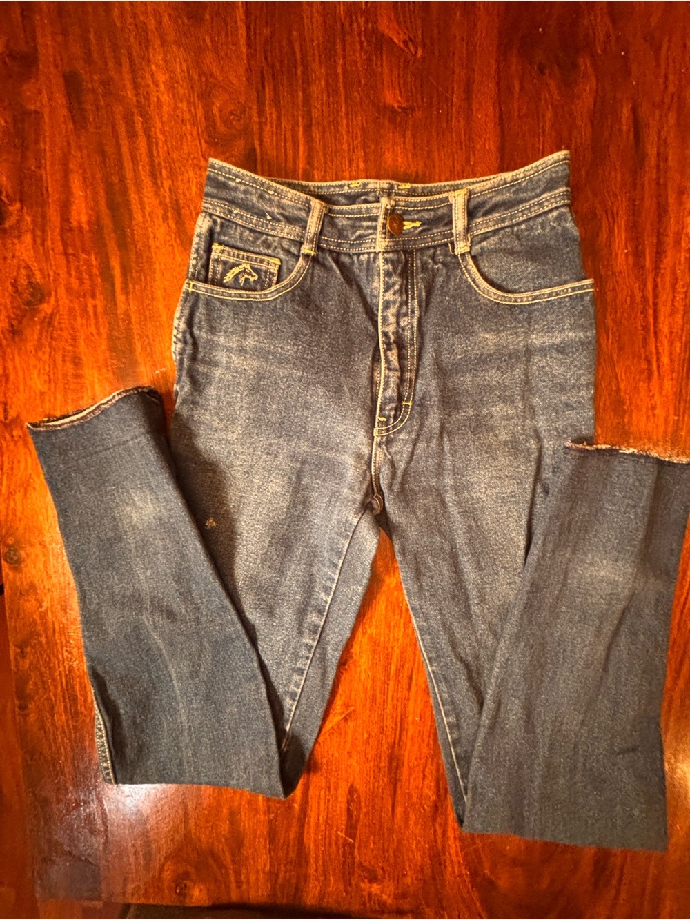 Vtg Jordache Women's Blue Denim Jeans Straight Mid Rise 100% Cotton Horse Head